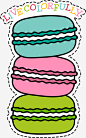 彩色马卡龙甜品高清素材 卡通贴纸 彩色 手绘 时尚潮流 甜蜜 食物 马卡龙 免抠png 设计图片 免费下载
