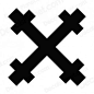 【十字架符号系列】朱利安十字（Julian Cross）——游吟诗人的象征，由4只拉丁十字按对角连线组成，每一端代表世界的4个角落。因此，也被说成是传教士十字。