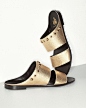 Lanvin Studded Leather Two-Band Mule