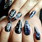 60+ Halloween Nail Art Ideas : 
There are so many fun designs to choose from and depending on the costume for your Halloween, you should pick the one that suits your costume theme the best. Zombie nails,Skull nails, witch nails, spider nails, pumpkin nail