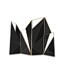 Delta Screen | Luxxu | Modern Design and Living : Delta Screen explodes with a dramatic but elegant black, noting a sensual geometry in the flow of the four panels.<br/>        This unique folding screen is perfectly wrapped in polished brass & 