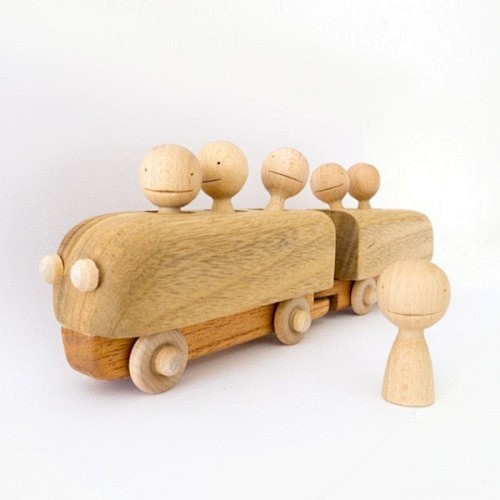 木制手工玩具车，太萌了。_木头控