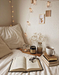 Love this chic bedside set up