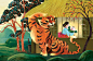 Storytime Magazine "Terrible Tiger" illustrations : "Terrible Tiger" - Korean folk tales for Storytime magazine - UK.
