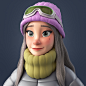 Snowboard girl, Alina Balgimbaeva : Winter snowboard 3d girl (hope to finish full body) (: