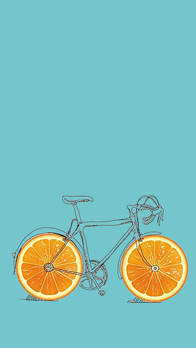 橙子自行车小清新背景-背景素材下载-爱设...