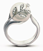 Mikimoto pearl ring; Looks so similar to my engagement ring, with the leaf motif, love! (RL)