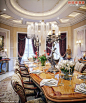 卡塔尔豪华别墅豪华欧式大户型餐厅实景图餐桌