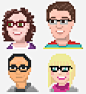 "8-Bit" XMG Portraits : "8-Bit" XMG Portraits. Pixel portraits I created of some of the key staff at XMG Studio. These were used for business cards as well as on the company's website.