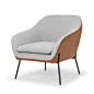 Trim Armchair in Light Grey & Bronze