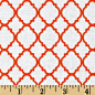 Petit Quatrefoil White/Orange from @fabricdotcom  Designed for Quilting Treasures, this cotton print fabric is perfect for quilting, apparel and home décor accents. Colors include shades of orange and white.