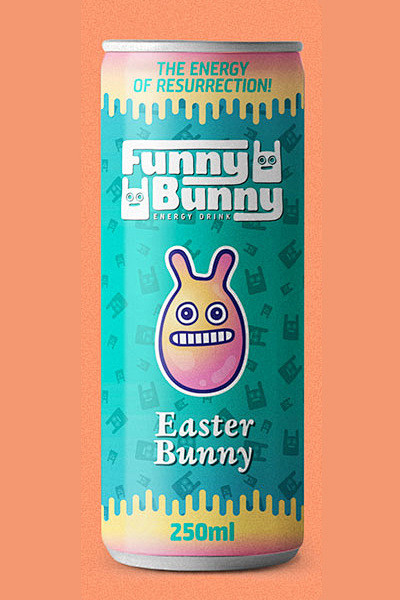 Funny Bunny兔子灵感的能量饮料...