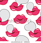 pop art seamless vector pattern with lips-背景/素材,复古风格-海洛创意（HelloRF） - 站酷旗下品牌 - Shutterstock中国独家合作伙伴