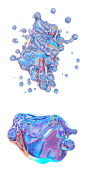 抽象全息镭射渐变流体液体液态形状纹理背景PNG免抠图