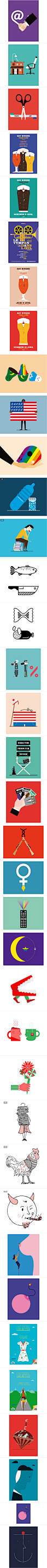 Denis Carrier有趣和简单的插画海报设计 文艺圈 展示 设计时代网-Powered by thinkdo3