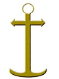【十字架符号系列】牧牛者十字（Camargue Cross）——源于法国南部卡马格（Camargue），含有三个元素：十字、船锚和心脏，代表象征信仰、希望和仁慈（或爱），船锚也象征当地的渔民。