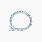 Return to Tiffany™系列Heart Tag纯银中号手链。