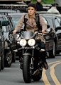 Angelina Jolie riding a Triumph Street Triple R