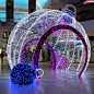 Giant walk-through 3D LED Bauble, Cresta Shopping Centre 2014