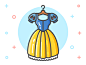 Princess Dress Icon Series : A series of Disney princess icons I created as a personal project. The dresses represent Snow White, Cinderella, Rapunzel, Belle, Anna, Elsa, Aurora, Esmerelda, and Tiana respectively.