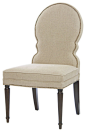 Sadie Venetian Rounded Back Natural Linen Dining Side Chair traditional-dining-chairs