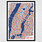 City Map Poster New York by Vianina Poster