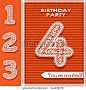 Birthday card with lace numbers, - stock vector