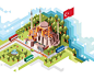 Illustration for Yandex: Istanbul by Olga Baranova, via Behance