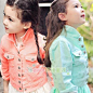 女童2014春装新品韩国童装百搭时尚经典铆钉糖果色夹克外套上衣-淘宝网