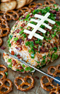 Jalapeno Popper Football Cheese Ball | Peas and Crayons