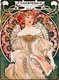 Alphonse_Maria_Mucha_(1860-1939)卡牌写实插画海报绘画参考素材-淘宝网