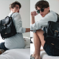 Persol Po2421 S Crystal Sunglasses, H&M Denim Shirt, Lookbookstore Foldover Buckled Backpack   Black, Weekday Short