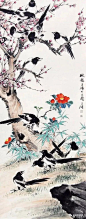#国画花鸟# 王雪涛（1903～1982）画喜鹊 ​​​​