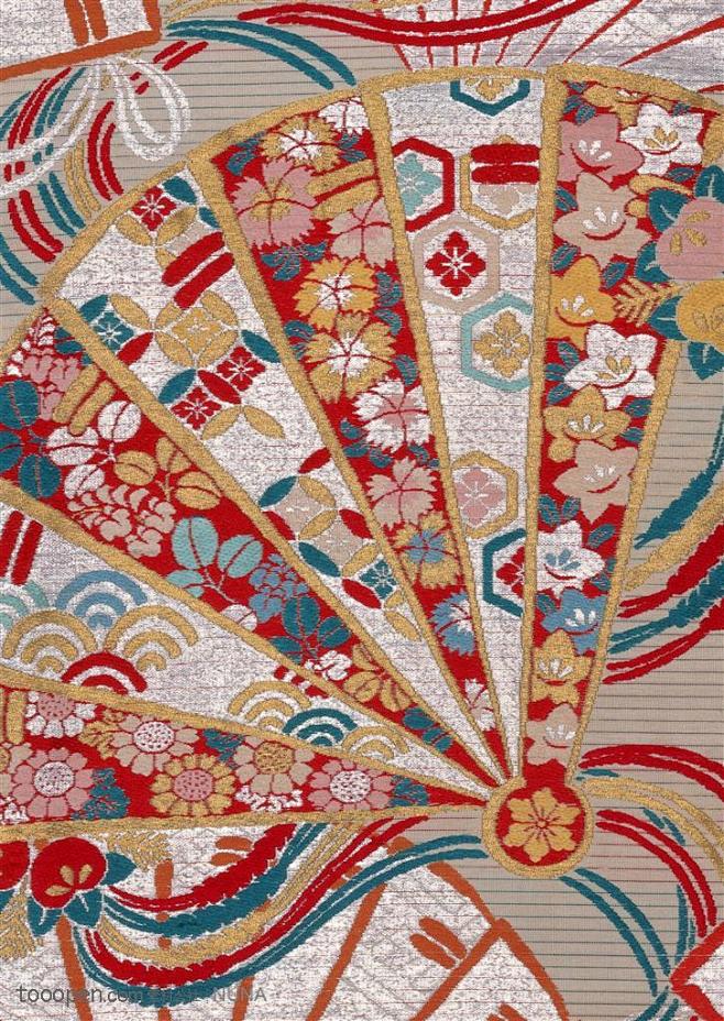 日式古典扇形花纹底纹图片设计