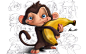 香蕉猴子/ 2560x1600壁纸