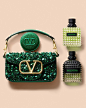 Photo shared by Valentino Beauty on April 02, 2024 tagging @maisonvalentino. May be an image of fragrance, purse, perfume and text that says 'VALENTINO VALEX V WD VALENTINO'.