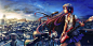 Anime 1920x960 anime music original characters headphones skirt guitar