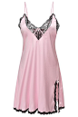 Ekouaer Women's Sexy Baby Doll Satin Chemises Slip Sleepwear,Pink,XS