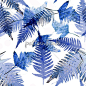 Blue Palm Leaves. Abstract