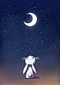 Saatchi Online Artist Indrė Bankauskaitė; Digital, Moon Bunny #art #采集大赛#