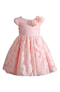 Kleinfeld Pink Burnout Lace Cap Sleeve Dress (Baby Girls) | Nordstrom: 