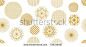 Simple Christmas seamless pattern with geometric motifs. Snowflakes and circles with different ornaments. Retro textile collection. On white background.