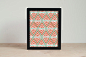 Abstract Geometric Art Print - Mint and Coral - 5x7, 8x10, 11x14