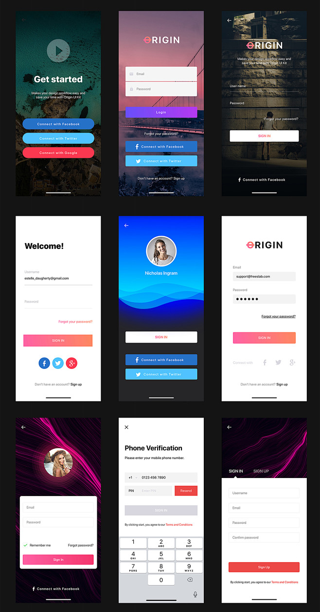 Origin Mobile UI Kit...