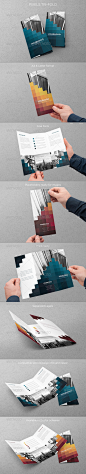 像素三折 - 宣传册打印模板
