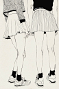 #插画# 念忧伤基调 I have to do research into drawing skirts- love the simplicity of these ones.