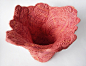 【工业设计】Hitomi Hosono 雕刻陶瓷热带花卉