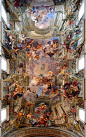 Trompe l'oeil ceiling fresco by Andrea Pozzo. The ceiling is completely flat, including the dome. This masterpiece is the nave ceiling of the Church of Sant’Ignazio in Rome.