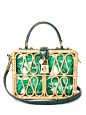 Banana leaf-print leather and wicker box bag | Dolce & Gabbana | MATCHESFASHION.COM