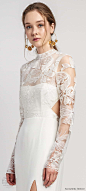 alexandra grecco 2020 bridal illusion long sleeves sheer high necklinge embellished lace bodice sheath wedding dress slit skirt cutout back cathedral train (4) zv